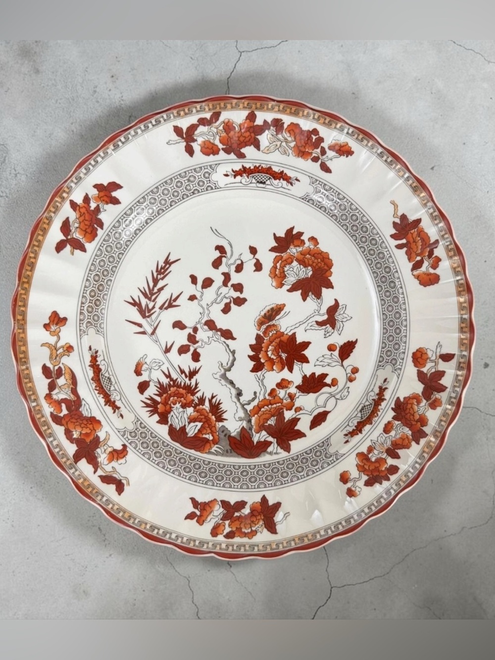 Spode Copeland "India Tree" Orange Rust - England - 6” plates